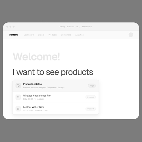 Conversational nav for B2B